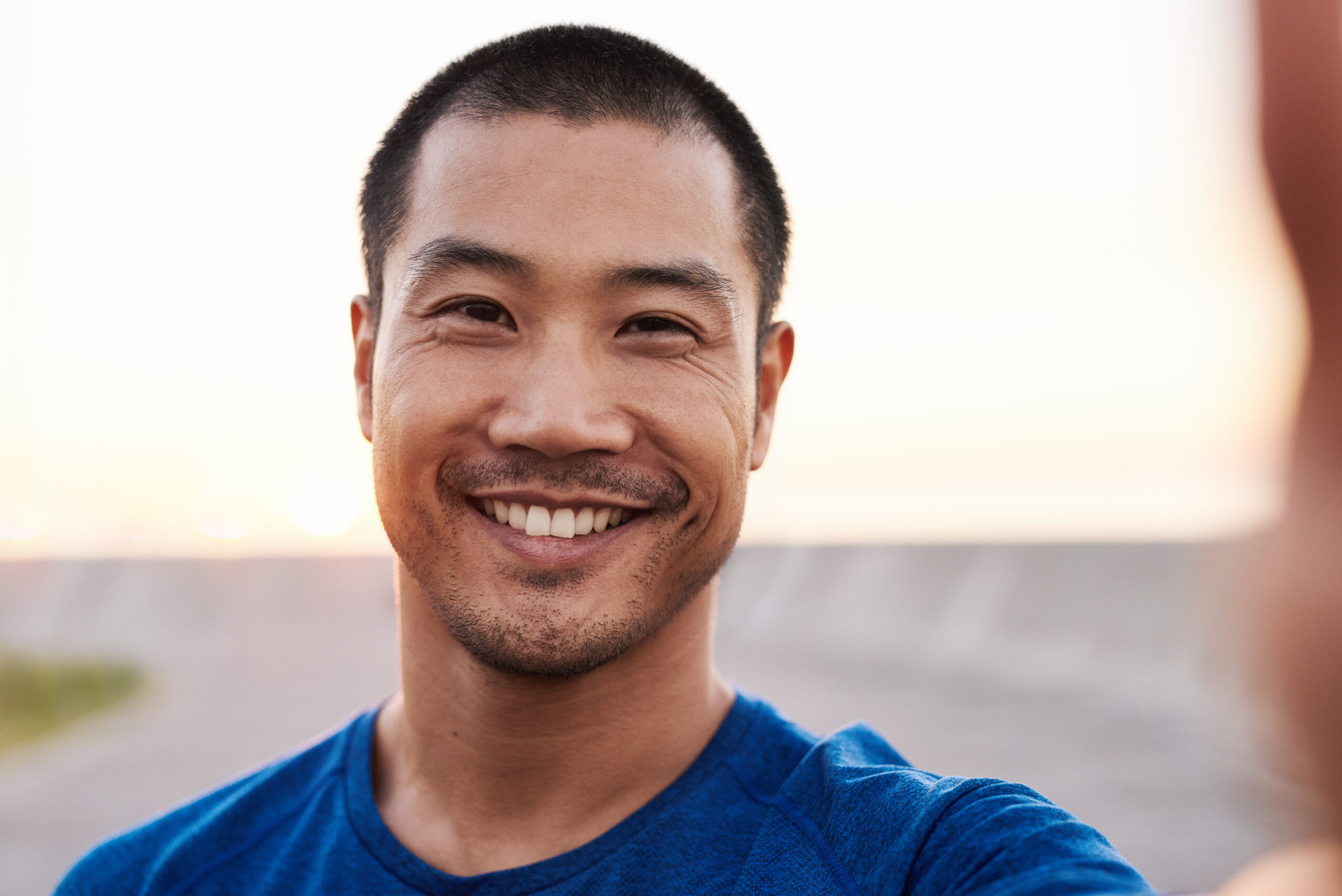 Athletic young man taking a selfie