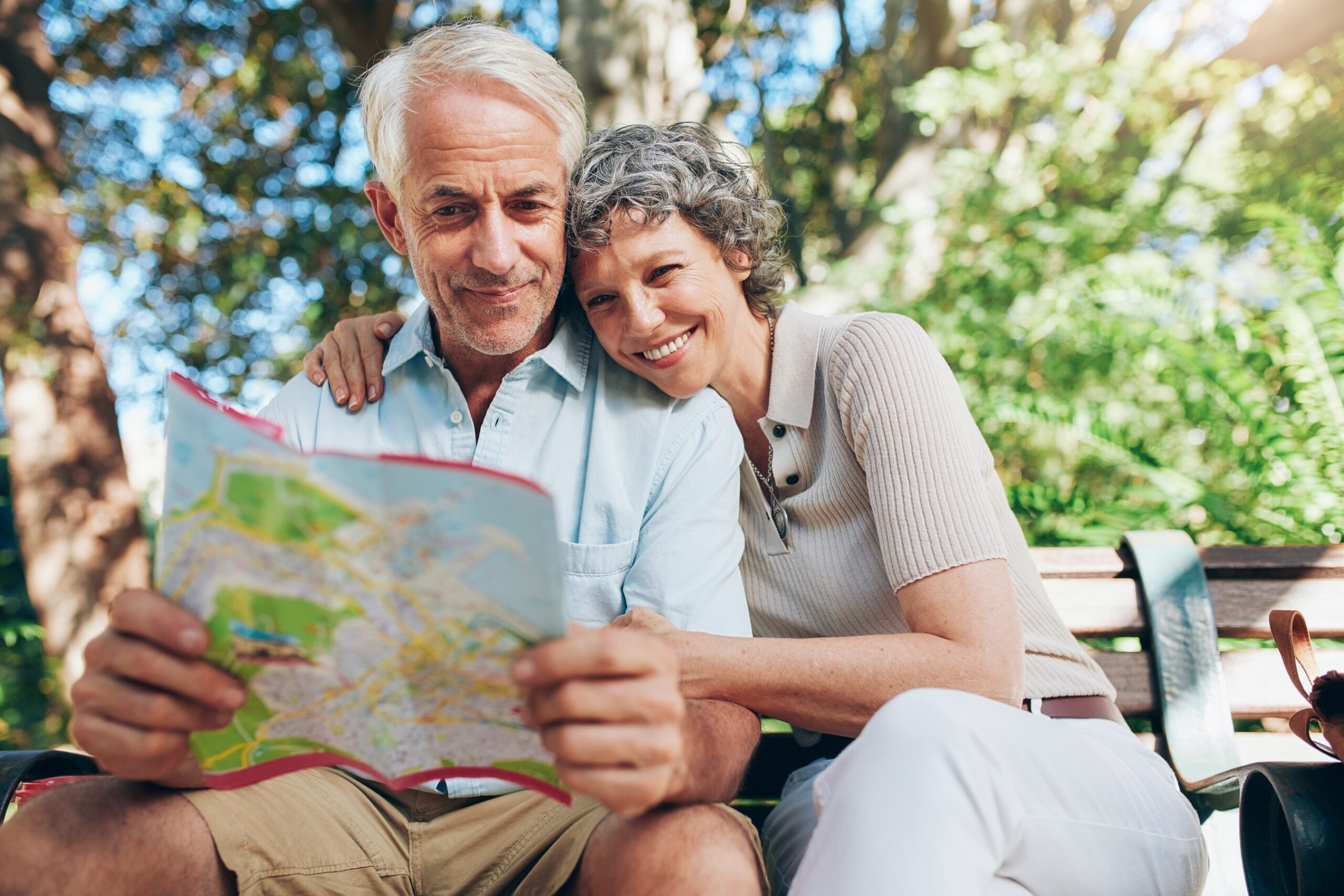 Couple of mature tourist on a vacation.